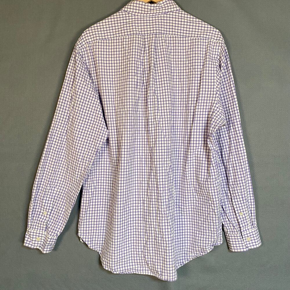 Ralph Lauren Mens Button Up Shirt Size XL Pony Custom Fit Purple Plaid Preppy - Picture 6 of 9